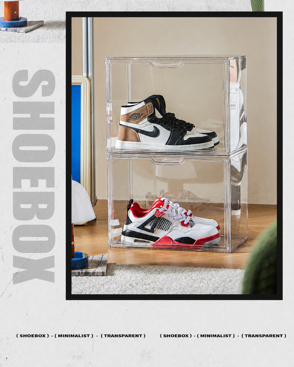 Clear Stackable Shoe Box with  - Sneaker Care Box avis et prix